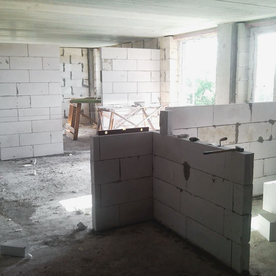 Перегородки из газобетонных блоков