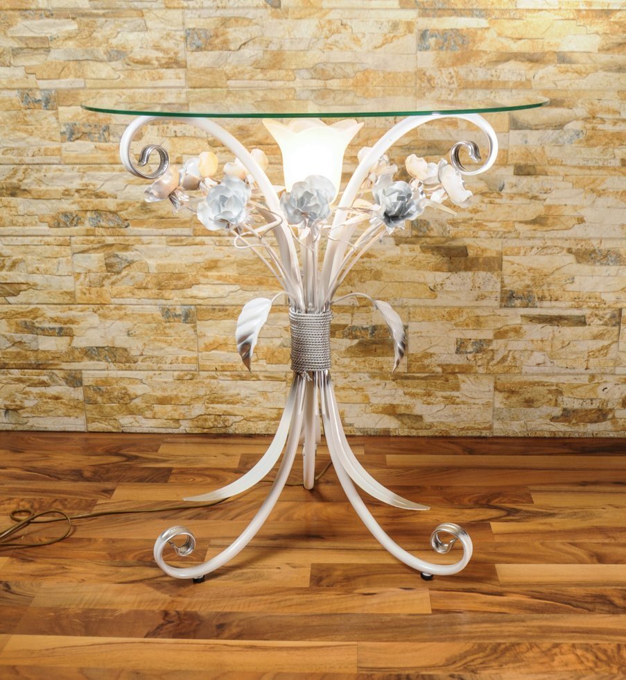 Кованый столик со стеклом