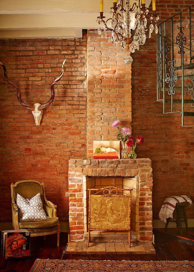 Кирпичный Loft камин