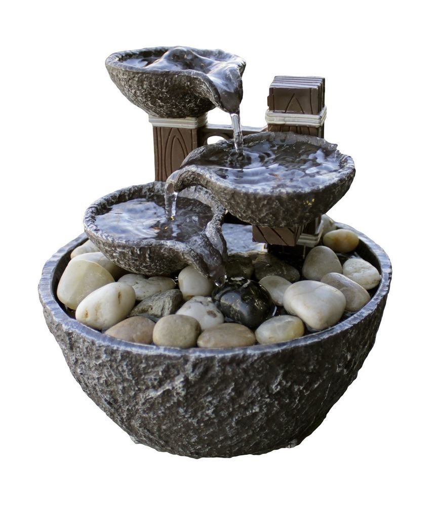 Фонтан садовый Bowl Rock led