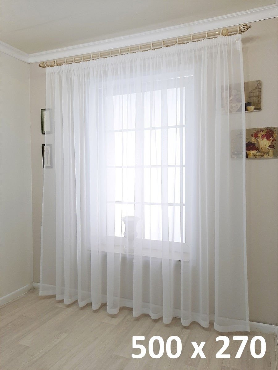 Тюль Tulle вуаль белая 600х270