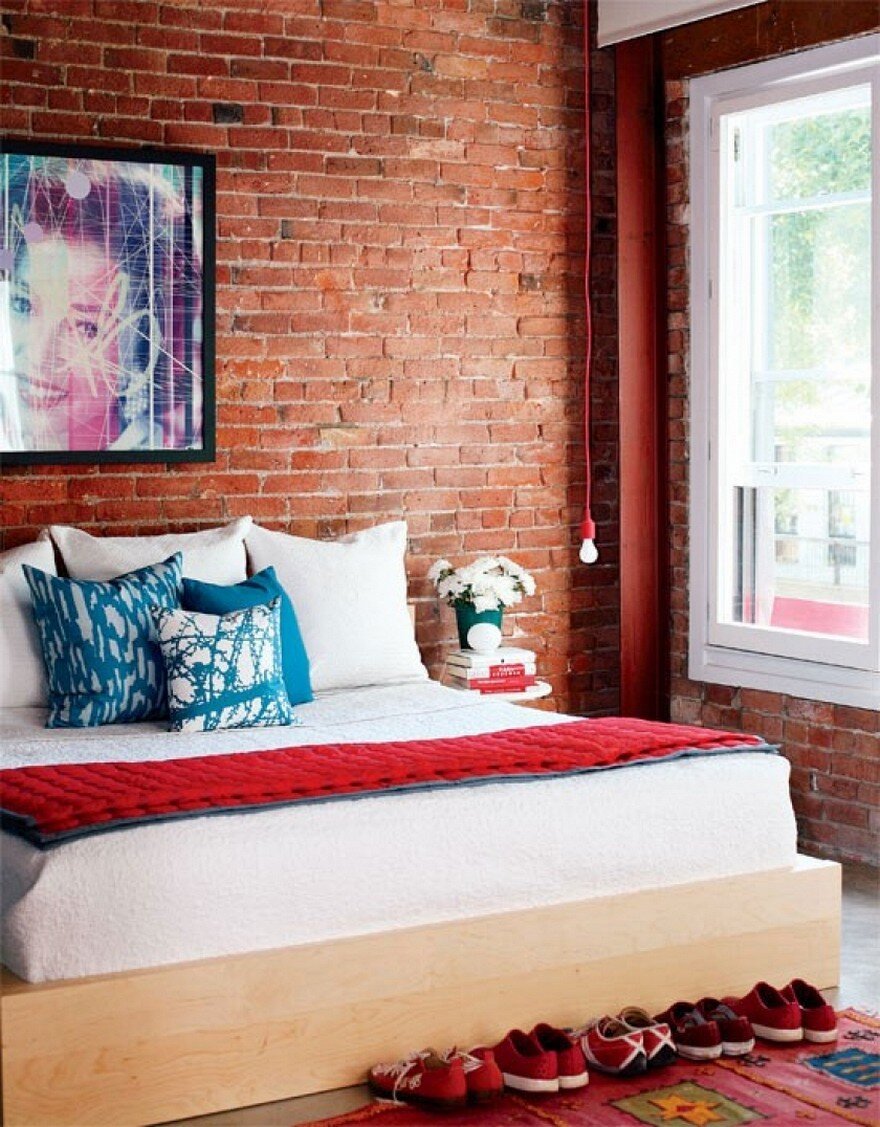 Loft интерьер красный кирпич