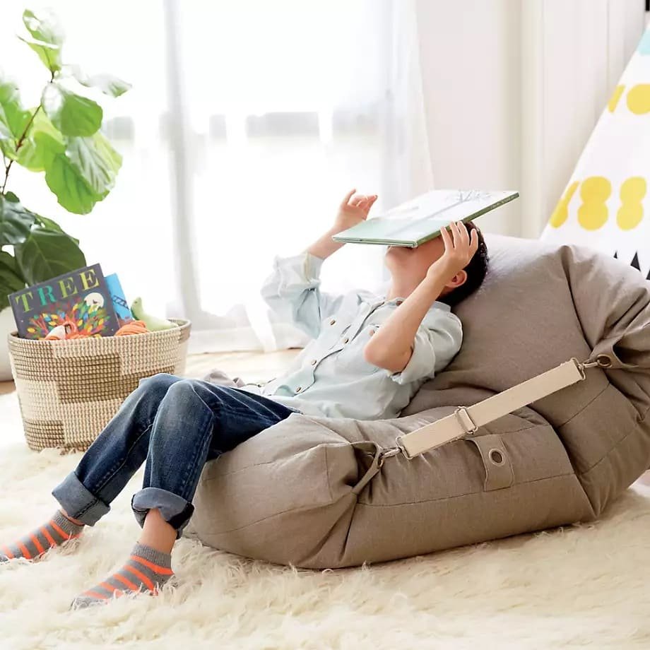 Adjustable Grey Bean Bag Chair