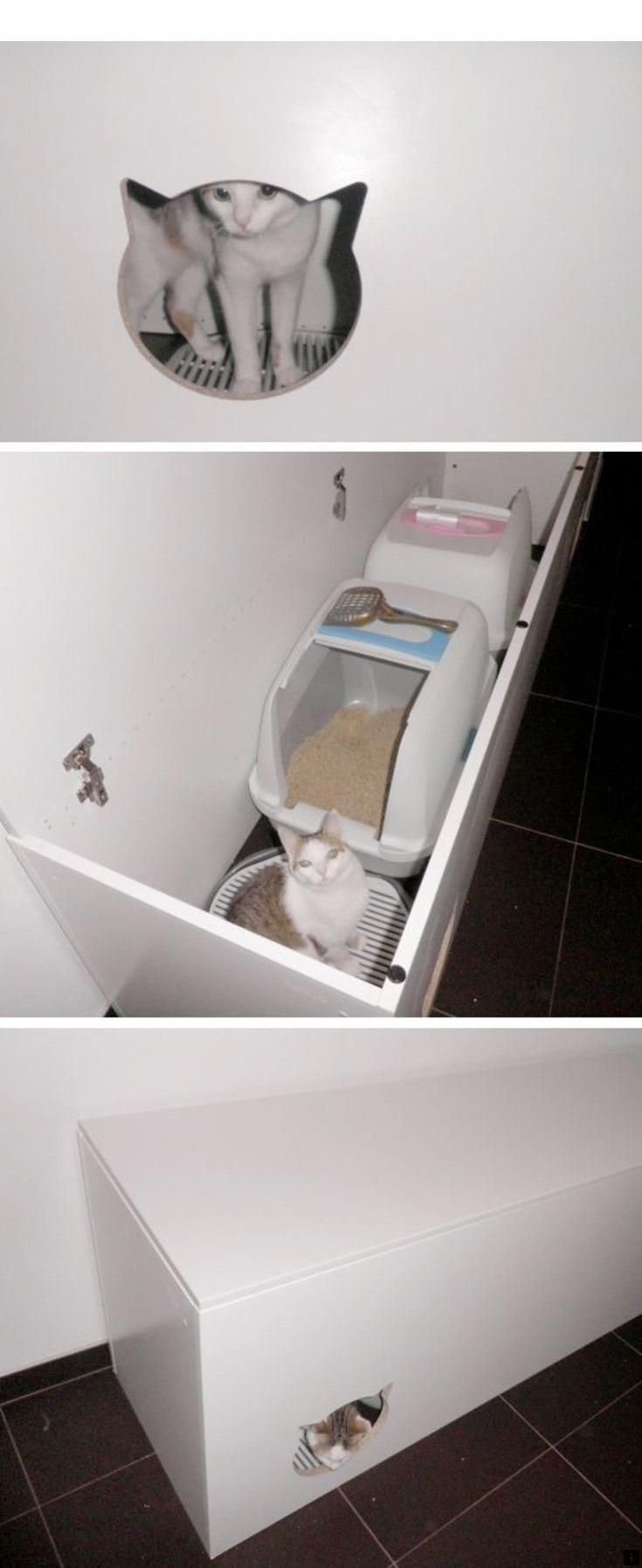 Туалет для кошки в шкафу