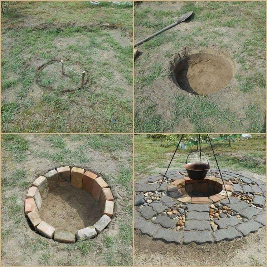 Кострище из кирпича