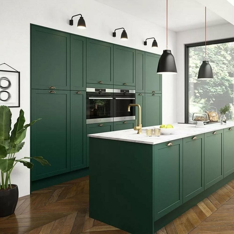 Зеленый кухонный гарнитур