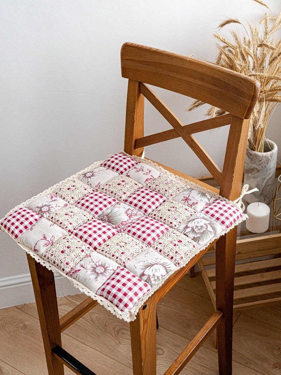 🏵 3 способа сделать красивую подушку на стул или табурет