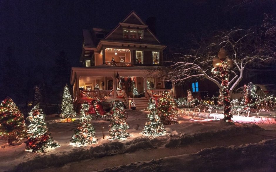 Новогодняя деревня в Америке