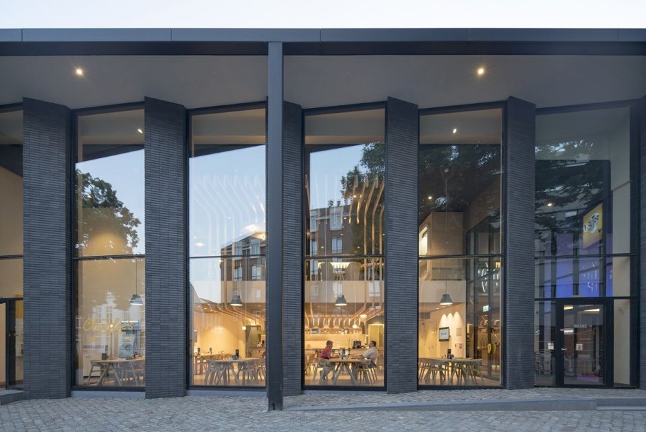 Glass facade of the Warehouse