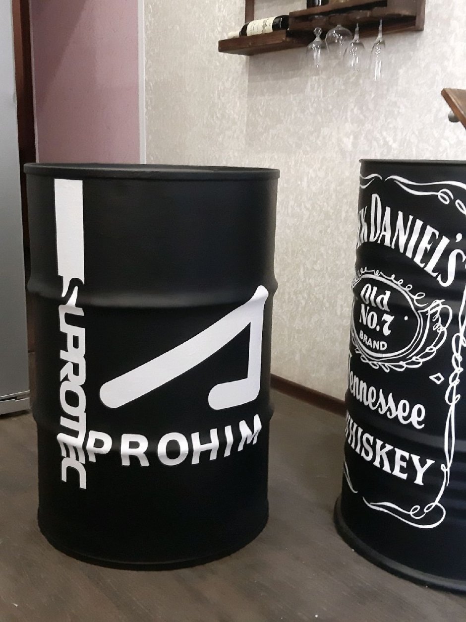 Металлические бочки в интерьере