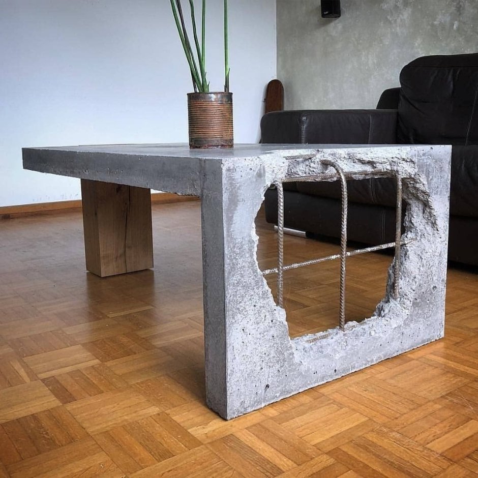 Дизайнерский столик журнальный из бетона