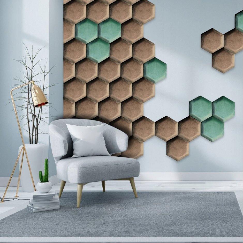 Гипсовые стеновые панели соты Hexagon