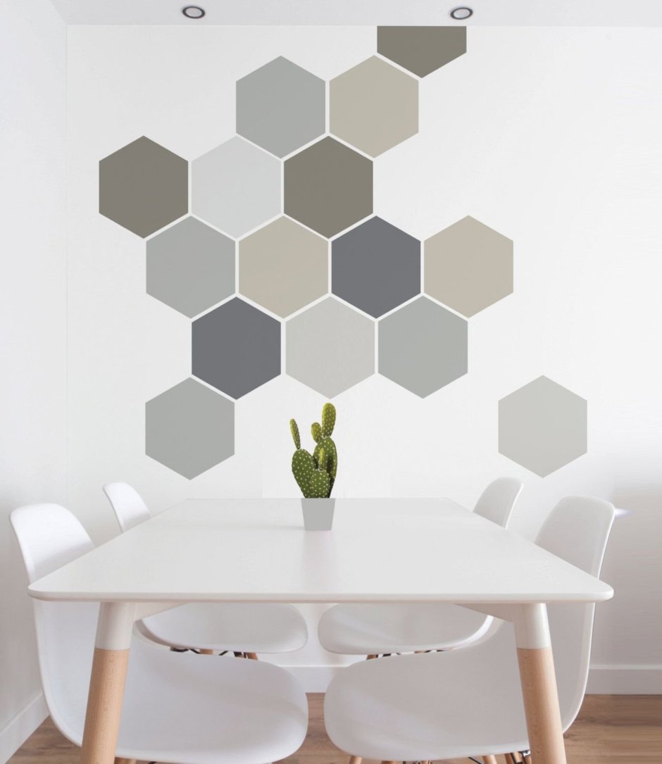 Геометрический орнамент на стену в кухне