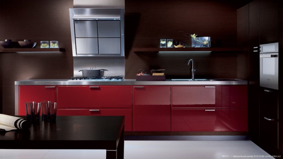 Кухня Scavolini красная