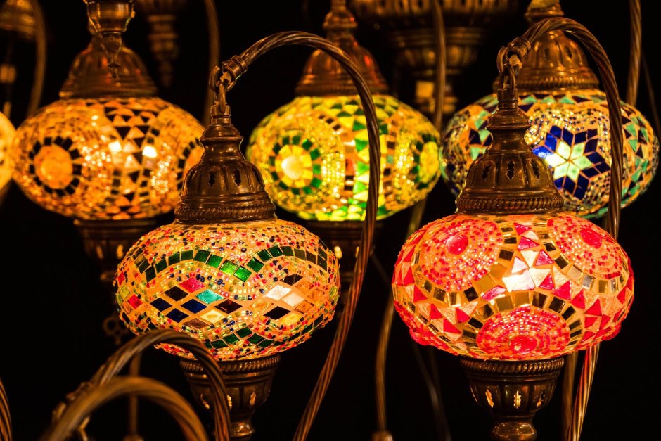 Турецкая лампа мозаика