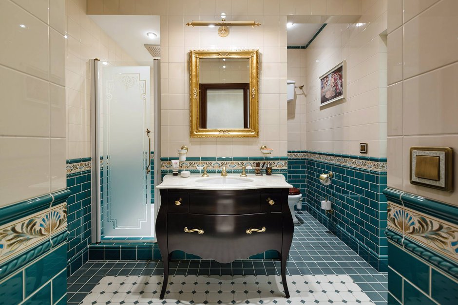 Ванная комната в классическом английском стиле
