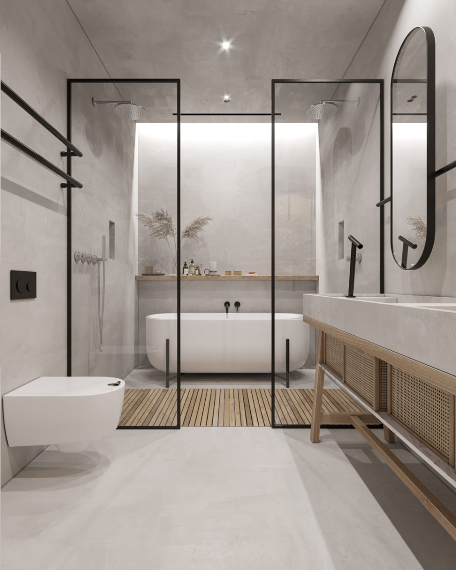 Micro-Cement Design in Bathroom