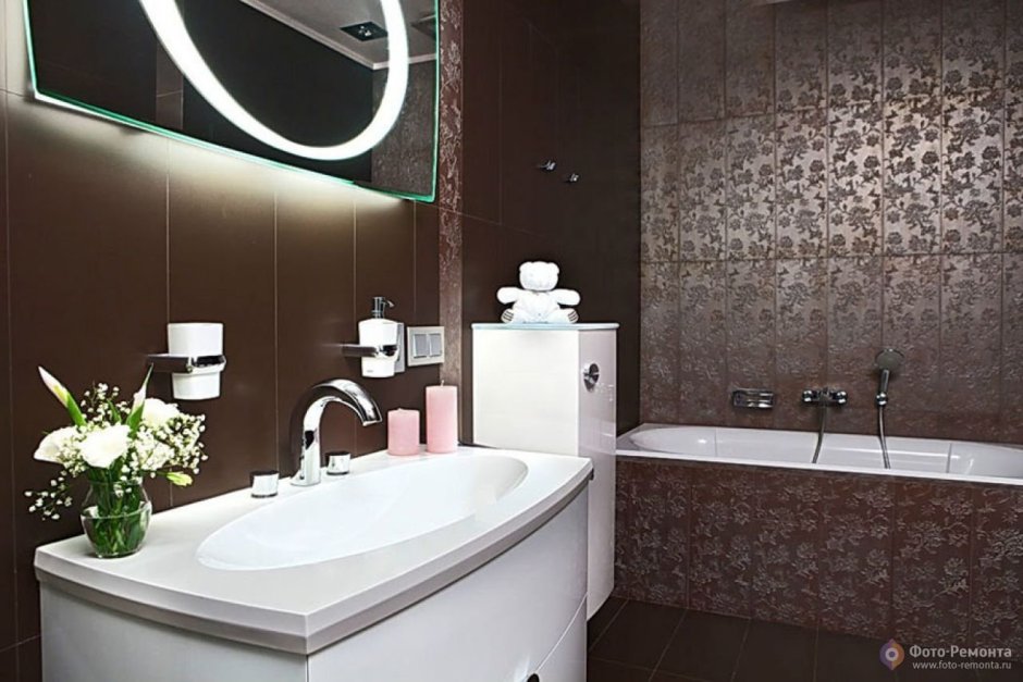 Ванная в коричневом цвете