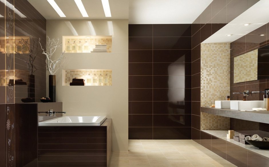 Коричневые Ванные комнаты