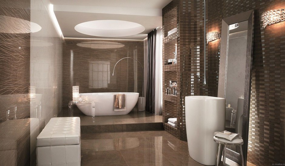 Ванная в коричневых тонах