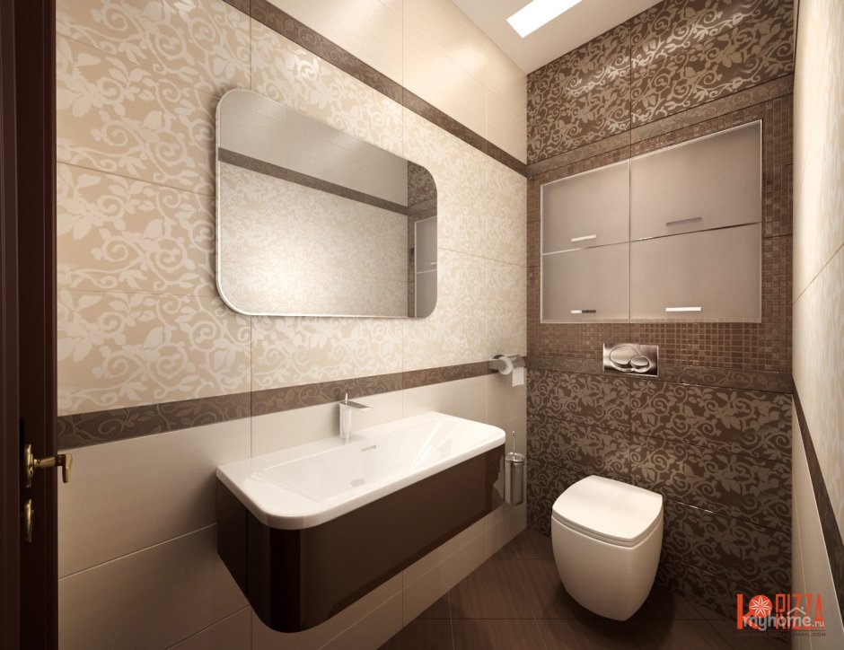 Туалет в коричневых тонах
