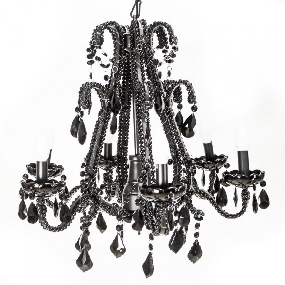 Подвесная люстра-канделябр черная Florentine с подвесками