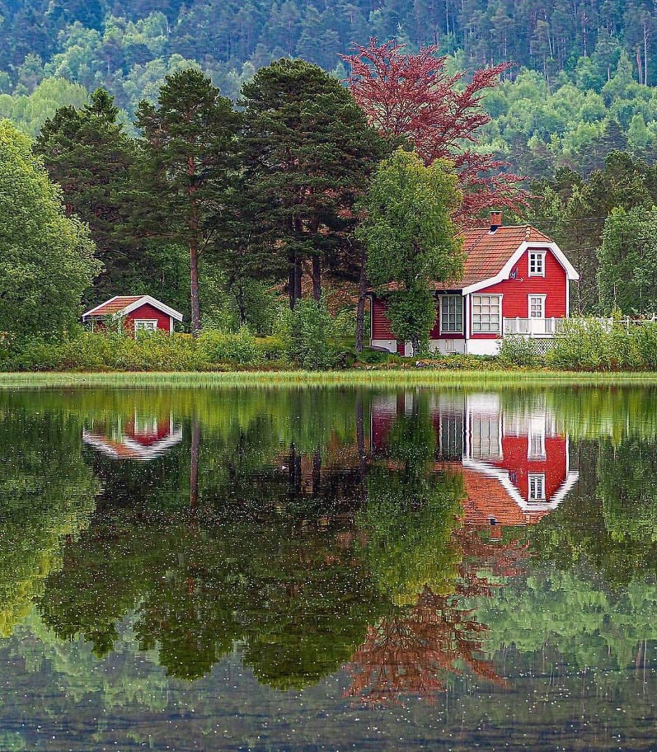 Норвежские красные домики