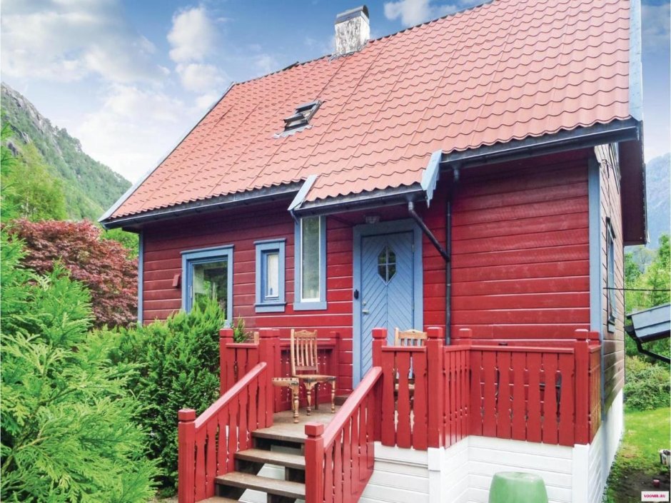 Дом красного цвета в Норвегии
