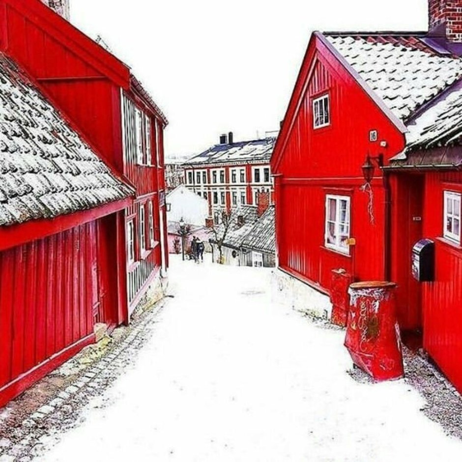 Норвежские красные домики