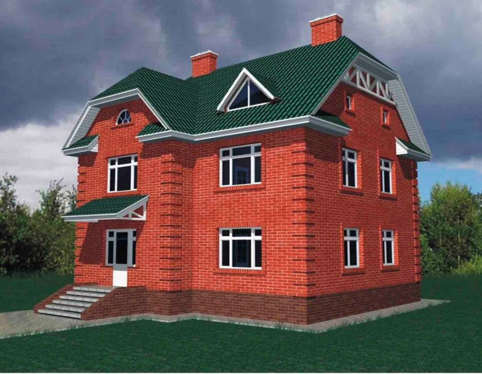 Дом из красного кирпича