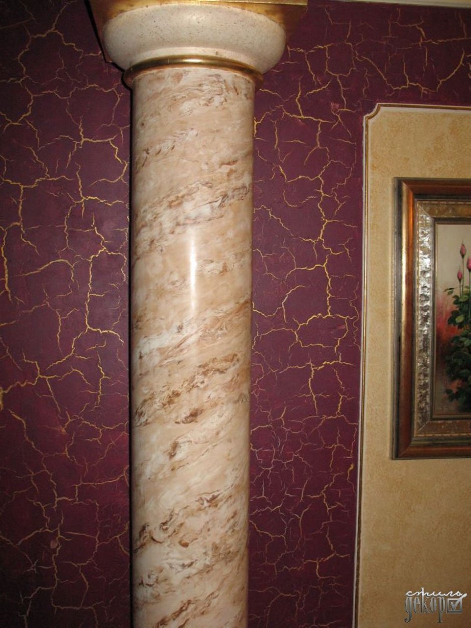 Штукатурка венецианка под мрамор колонна