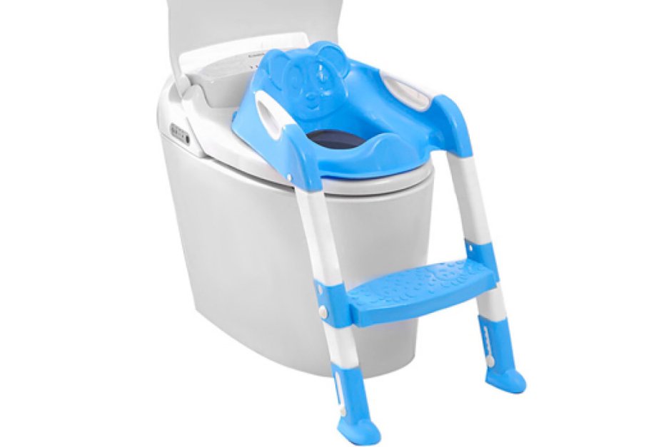 Детское сиденье с лесенкой для унитаза Aqua-Prime Baby "Jumbo" (голубой)