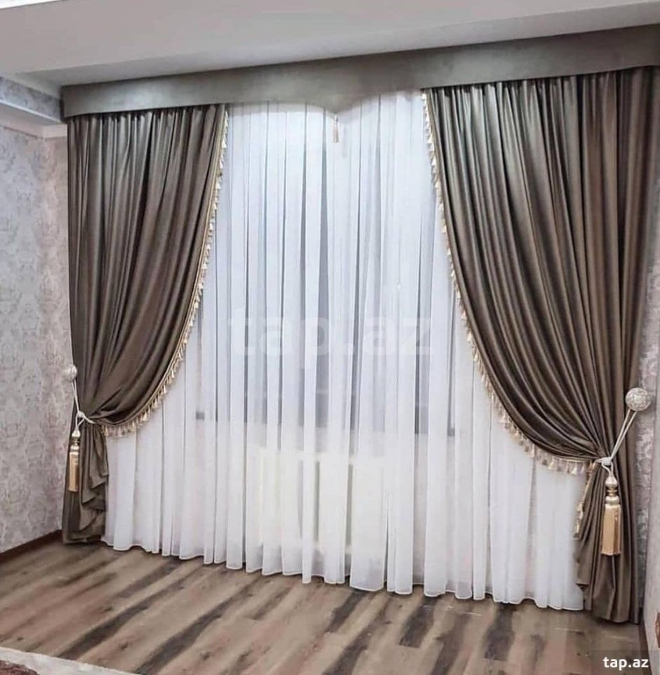 Двойные портьеры для зала