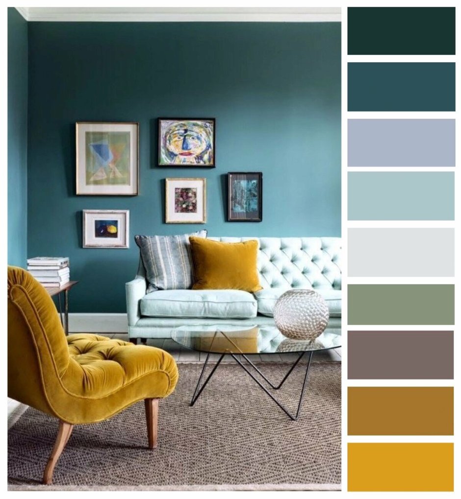 Палитра цветов Sherwin Williams для гостиных