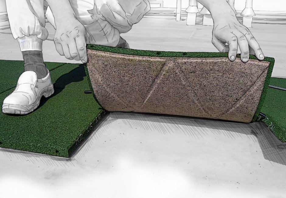 Модульное напольное покрытие Rubblex Roof 100х100 см