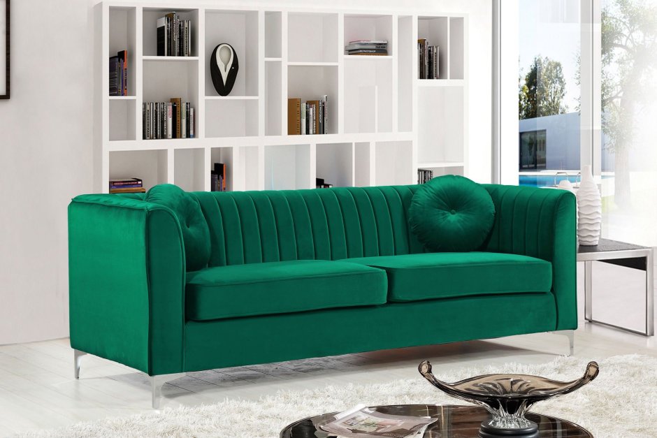 Зеленый диван мебель стайл