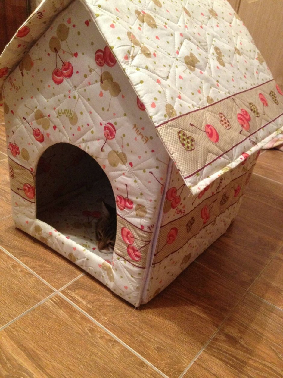Шикарный кошачий домик из коробки