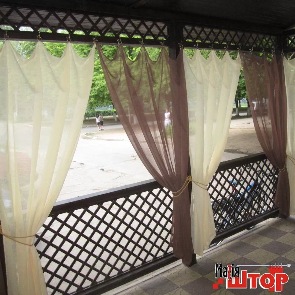 Шторы из тюля в беседку
