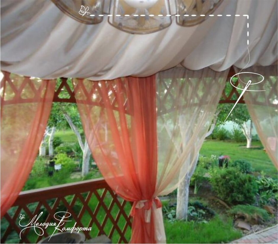 Шторы в беседку из органзы