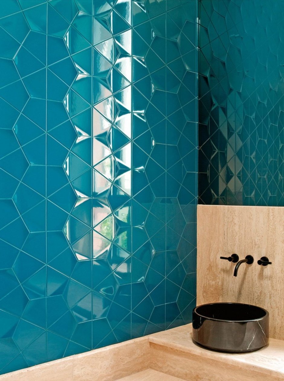 Шестигранная мозаика в ванной