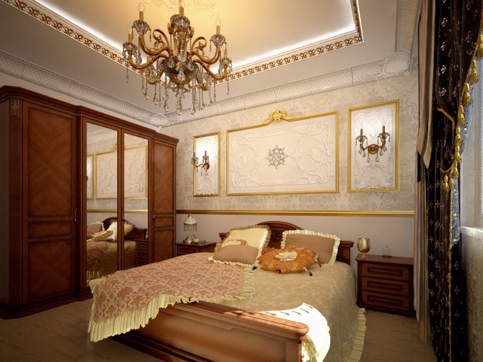 Отделка спальни в классическом стиле