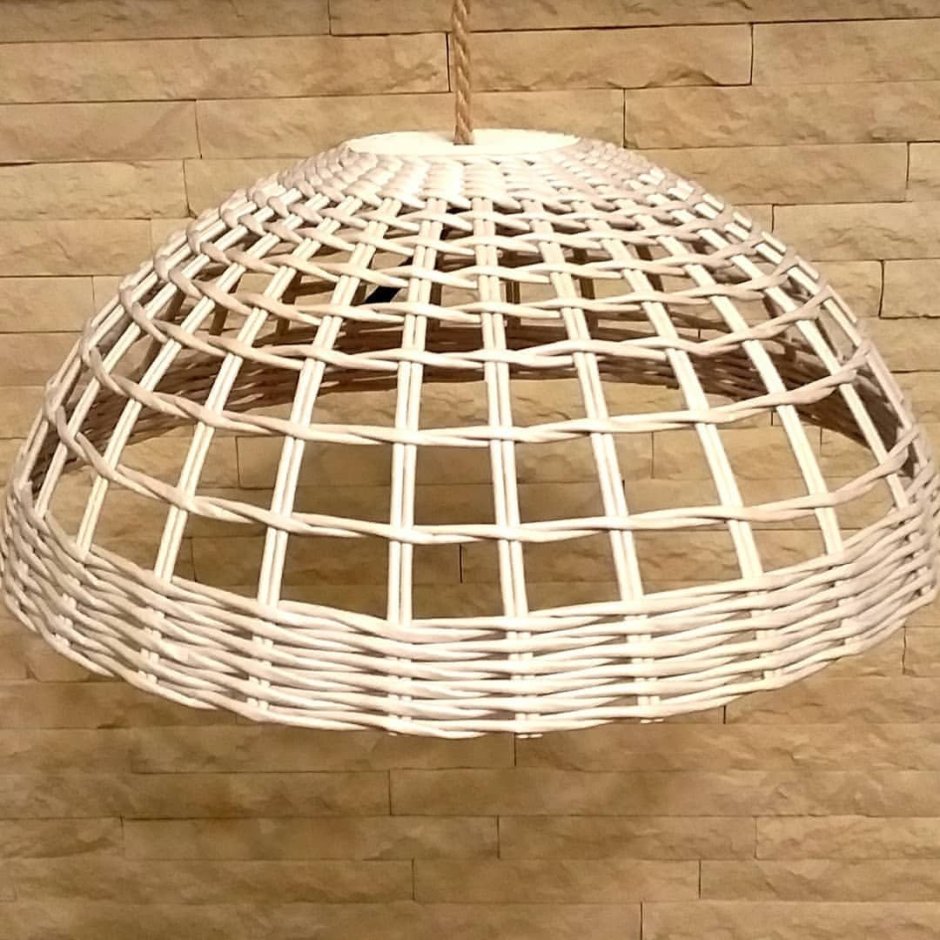 Плетеные абажуры из бумажной лозы