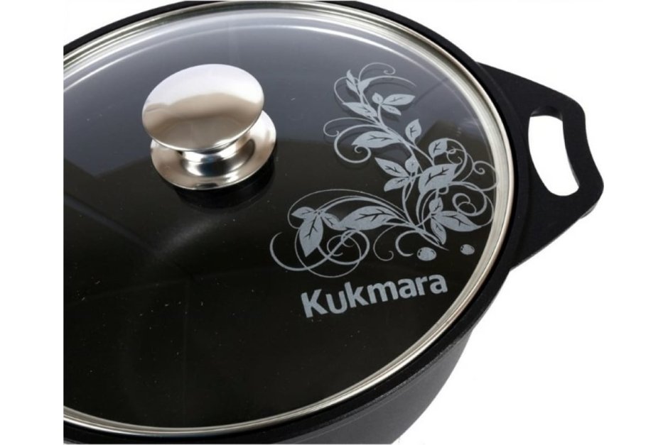 Кастрюля Kukmara традиция 3л 26см алюм. Покр. Антиприг. Стекл. Крышка