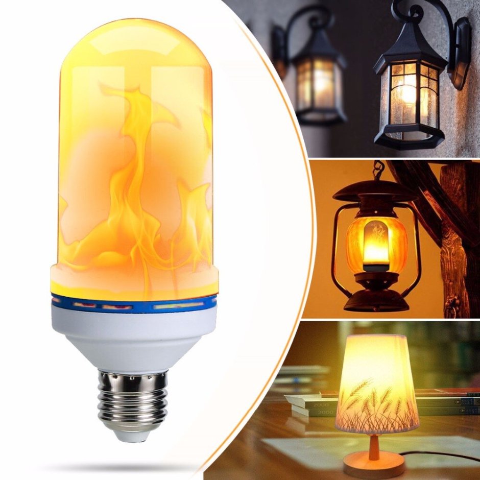Лампа led Flame Bulb с эффектом пламени огня