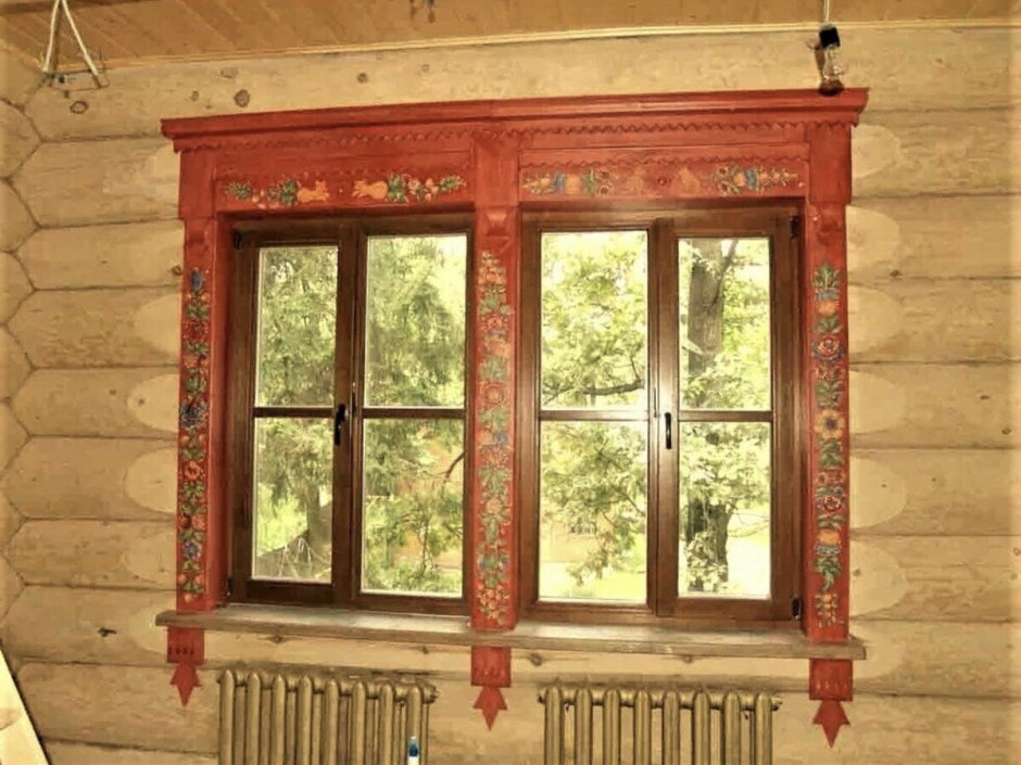 Внутренние наличники на окна в деревянном доме