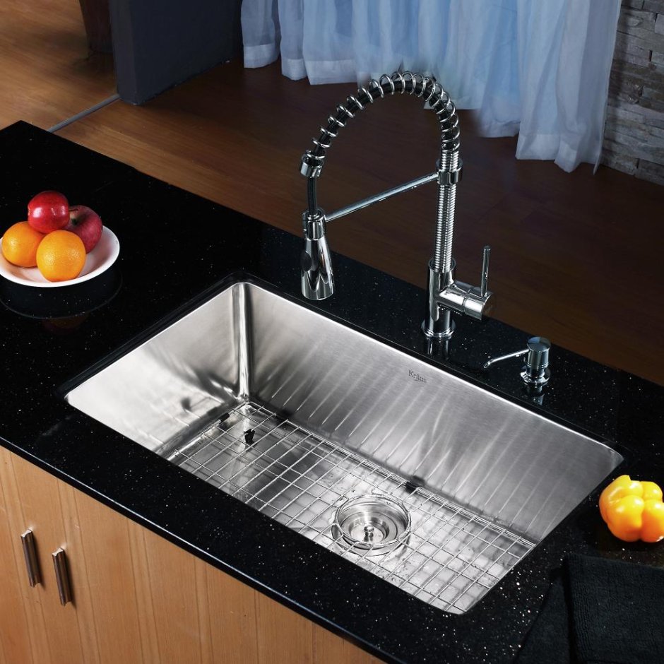 Врезная кухонная мойка Kraus khu-322 80х47см нержавеющая сталь