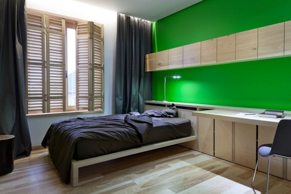 Комнаты для подростков в зеленом стиле
