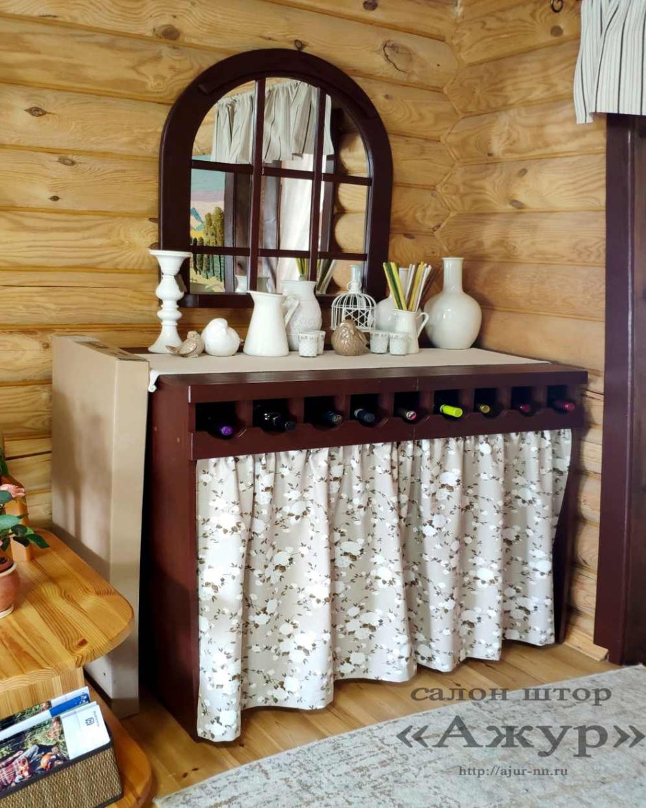 Деревянная гардина для бани