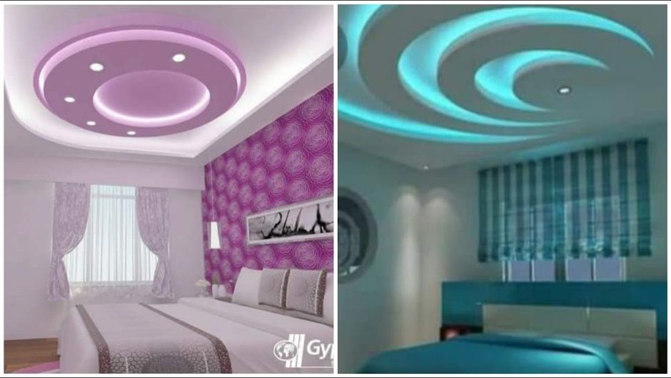 Потолки из гипсокартона для спальни