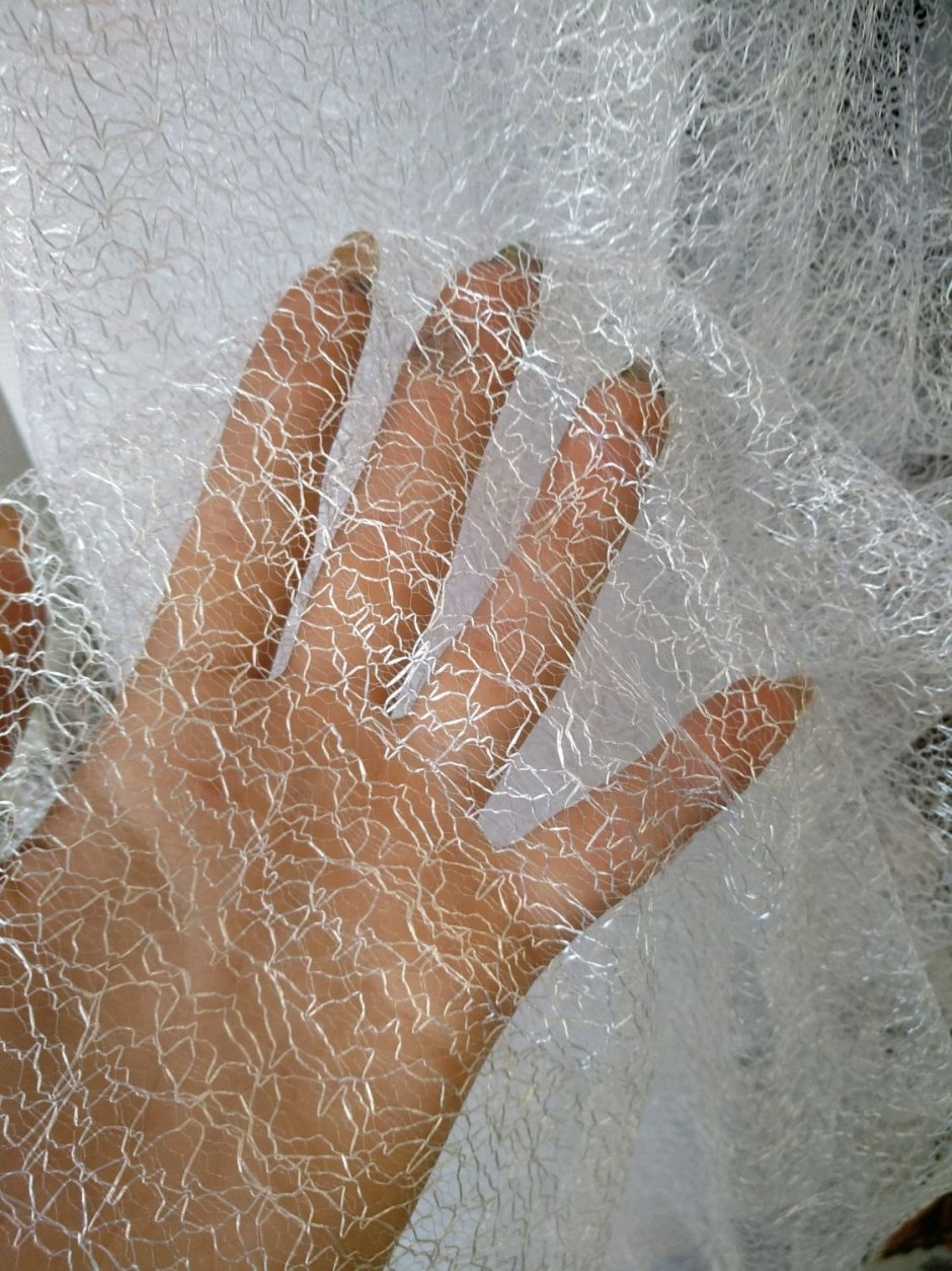 Тюль паутинка белая